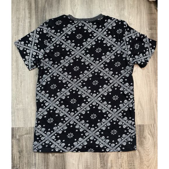 Wxyz Shirt Mens M Pattern Black GeoMetric short sleeve - Picture 4 of 6